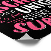 Borstkanker Awareness Warrior Pink Ribbon borst Poster (Hoek)