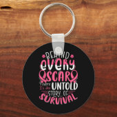 Borstkanker Awareness Warrior Pink Ribbon borst Sleutelhanger (Voorkant)