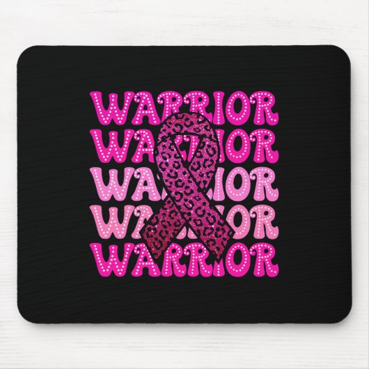 Borstkanker Awareness Warrior Pink Ribbon Pink O Muismat (Voorkant)