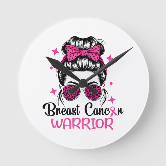 Borstkanker Awareness Warrior Ronde Klok (Voorkant)