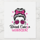 Borstkanker Awareness Warrior Wijn Etiket (Enkel label)