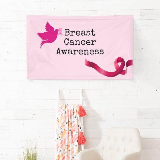 Borstkanker Awareness with Pink    RibbonBanner Spandoek (Insitu)