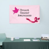 Borstkanker Awareness with Pink RibbonBanner Spandoek (Beurs)