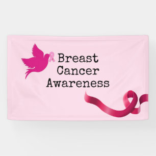 Borstkanker Awareness with Pink    RibbonBanner Spandoek