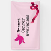 Borstkanker Awareness with Pink RibbonBanner Spandoek (Verticaal)