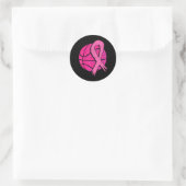 Borstkanker basketbal roze lint ronde sticker (Tas)