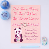 Borstkanker Beer Panda Flyer (Enkel)