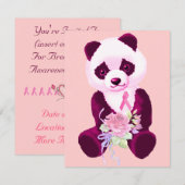 Borstkanker Beer Panda Kaart (Voorkant / Achterkant)