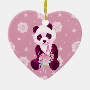 Borstkanker Beer Panda Keramisch Ornament