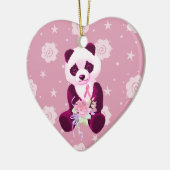 Borstkanker Beer Panda Keramisch Ornament (Links)