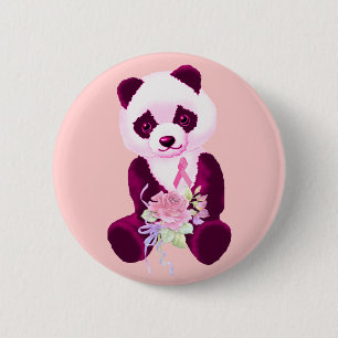 Borstkanker Beer Panda Ronde Button 5,7 Cm