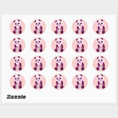 Borstkanker Beer Panda Ronde Sticker (Vel)