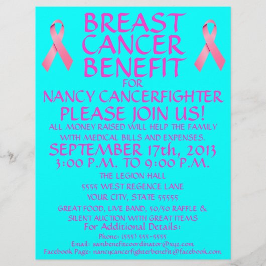 Borstkanker Benefit Flyer (Voorkant)