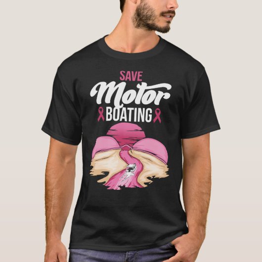 Borstkanker bespaart Motorbotoch Funny Pink Breast T-shirt (Voorkant)