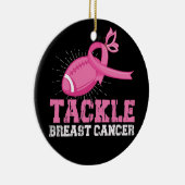borstkanker bestrijden amerikaans Football Keramisch Ornament (Rechts)