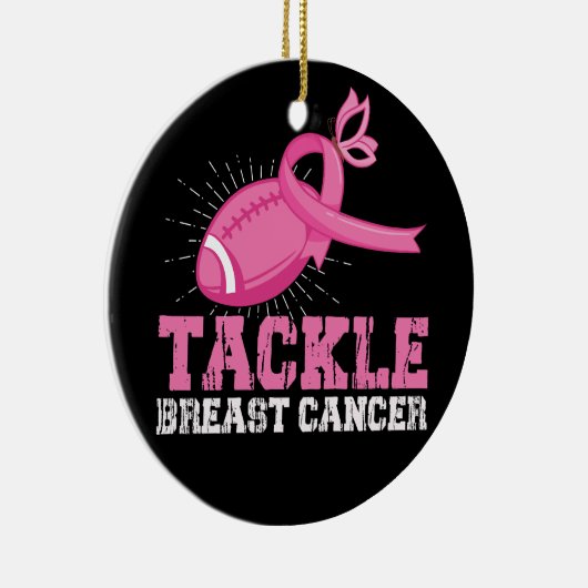 borstkanker bestrijden amerikaans Football Keramisch Ornament (Rechts)