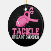 borstkanker bestrijden amerikaans Football Keramisch Ornament (Links)