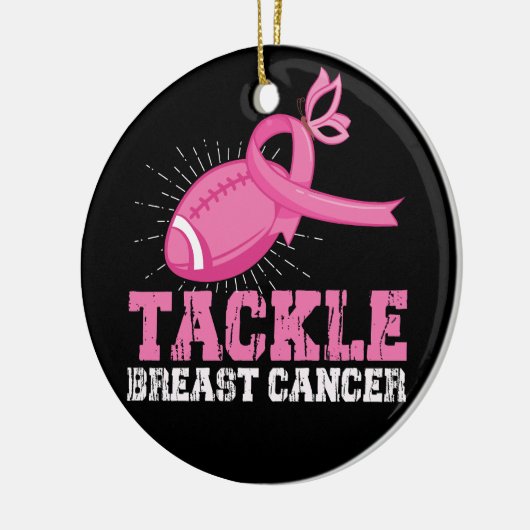 borstkanker bestrijden amerikaans Football Keramisch Ornament (Links)