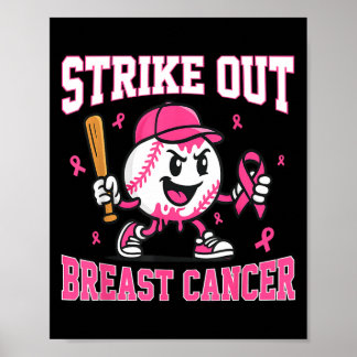 Borstkanker bestrijden honkbal ijs druppel poster