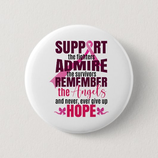 Borstkanker bestrijdt het bewustzijn van borstkank ronde button 5,7 cm (Voorkant)