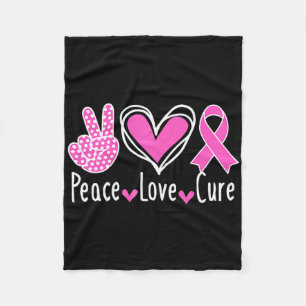 Borstkanker Bewustheid Costume Pink Peace Love Cu Fleece Deken