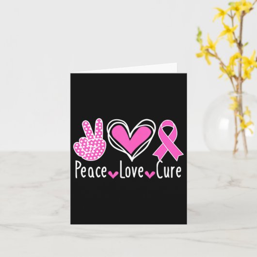Borstkanker Bewustheid Costume Pink Peace Love Cu Kaart (Gele Bloem)