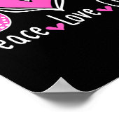 Borstkanker Bewustheid Costume Pink Peace Love Cu Poster (Hoek)