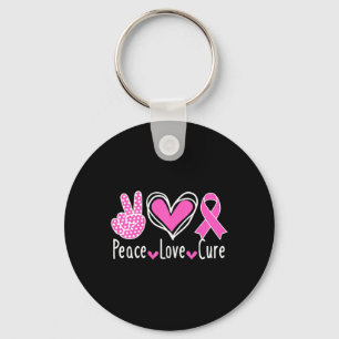 Borstkanker Bewustheid Costume Pink Peace Love Cu Sleutelhanger