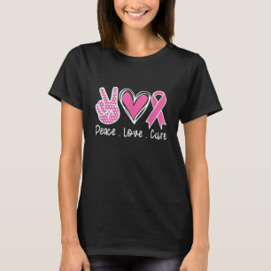 Borstkanker Bewustheid Costume Pink Peace Love Cu T-shirt