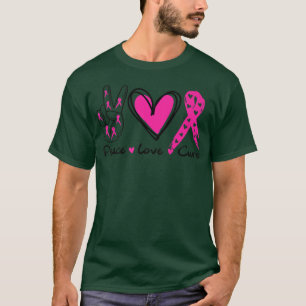 Borstkanker Bewustheid Costume Pink Peace Love Cu T-shirt