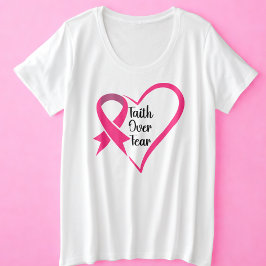 Borstkanker Bewustheid Vertrouwen over angst Grote Maat T-shirt