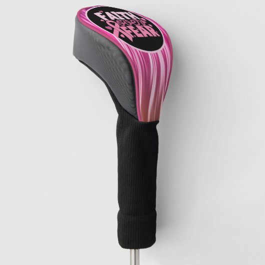 Borstkanker Bewustheid Vertrouwen over angst Roze Golfheadcover (Schuin)