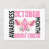 Borstkanker Bewustmafhankelijkmaand Boterfly 3.4 Briefkaart (Voorkant)