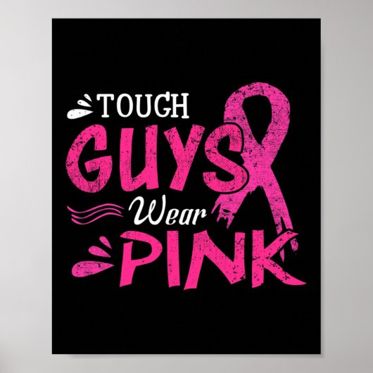 Borstkanker Bewustmakende jongens Draag Roze Poster (Voorkant)