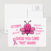 Borstkanker Bewustmakende Maand Bee 1.1 Briefkaart (Voorkant / Achterkant)
