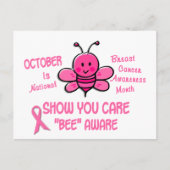 Borstkanker Bewustmakende Maand Bee 1.1 Briefkaart (Voorkant)