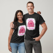 Borstkanker Bewustmaking Aangebroken regenboogroze T-shirt (Unisex)