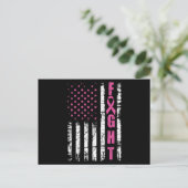 Borstkanker Bewustmaking American Flag Fight Pink  Briefkaart (Staand voorkant)