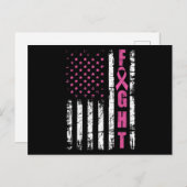 Borstkanker Bewustmaking American Flag Fight Pink  Briefkaart (Voorkant / Achterkant)