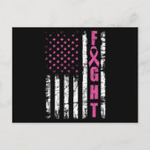 Borstkanker Bewustmaking American Flag Fight Pink  Briefkaart (Voorkant)