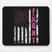 Borstkanker Bewustmaking American Flag Fight Pink Muismat (Voorkant)