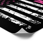Borstkanker Bewustmaking American Flag Fight Pink  Poster (Hoek)
