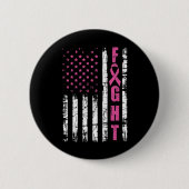 Borstkanker Bewustmaking American Flag Fight Pink  Ronde Button 5,7 Cm (Voorkant)