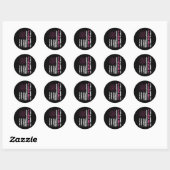Borstkanker Bewustmaking American Flag Fight Pink  Ronde Sticker (Vel)