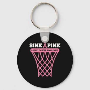 Borstkanker Bewustmaking Basketball Goal Pink Ribb Sleutelhanger
