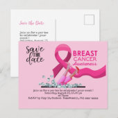 Borstkanker Bewustmaking behalve de datum roze okt Briefkaart (Voorkant / Achterkant)