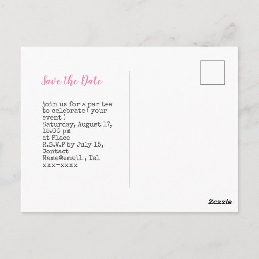 Borstkanker Bewustmaking behalve de datum roze okt Briefkaart (Achterkant)