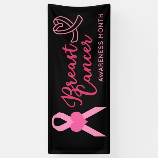 Borstkanker Bewustmaking behalve de datum roze okt Spandoek (Verticaal)