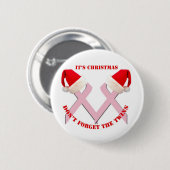 Borstkanker Bewustmaking bij Kerstmis Ronde Button 5,7 Cm (Voorkant /achterkant)