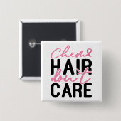 Borstkanker Bewustmaking Boterroze koolstofchemo Vierkante Button 5,1 Cm (Voorkant /achterkant)